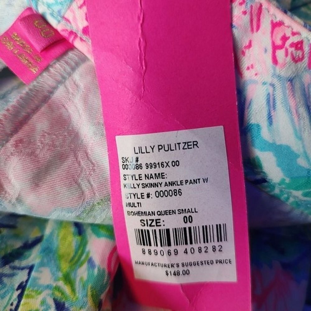 Nwt Lilly Pulitzer Kelly skinny ankle pant $148 bohemian queen print Sz 00 - Picture 5 of 9